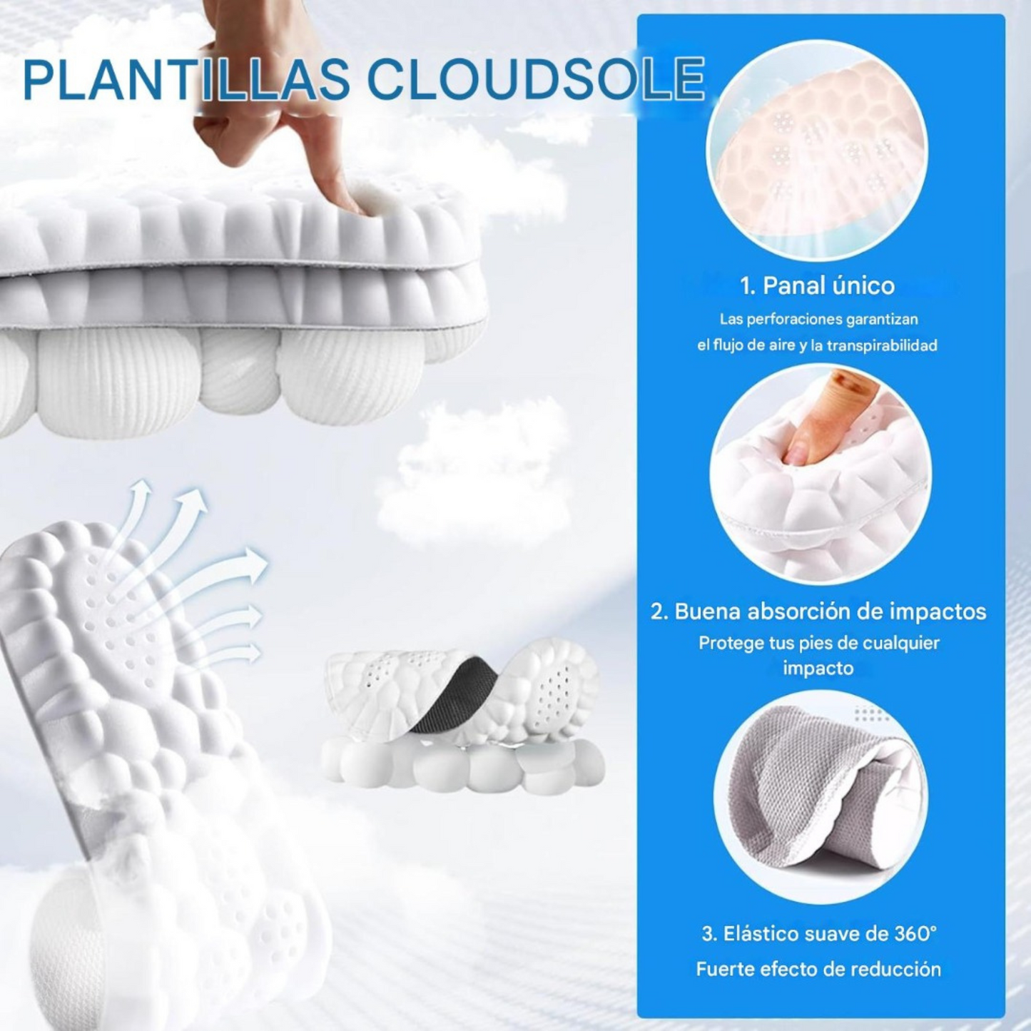 Plantillas para fascitis plantar con efecto masaje
